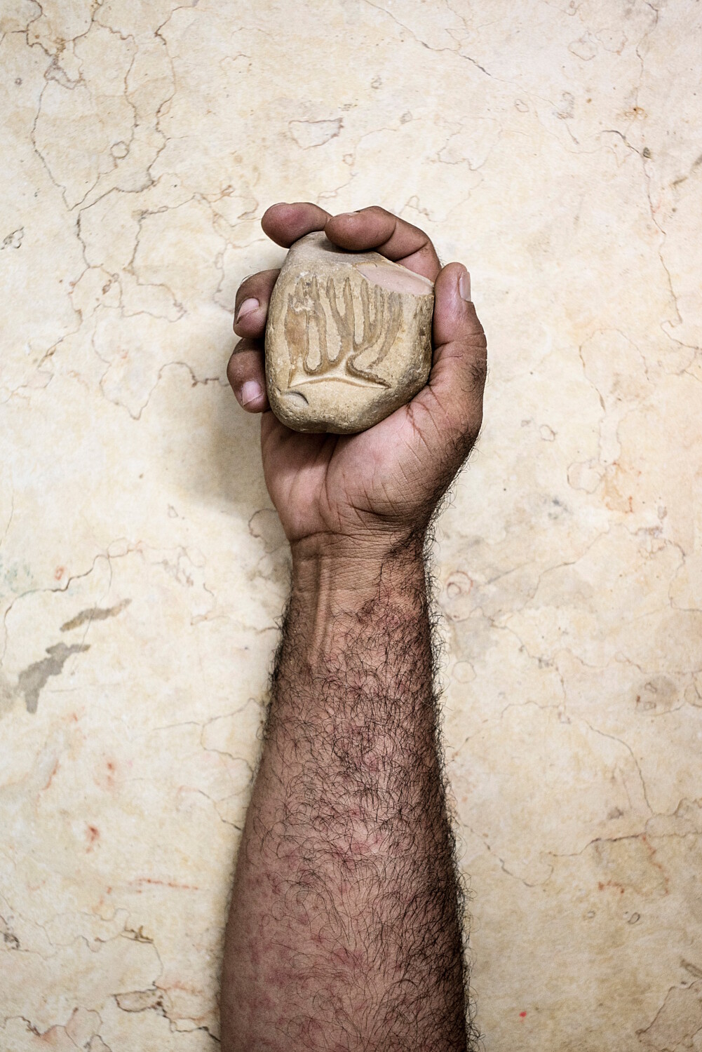 Nour al-Dein Zaki sees this stone as a modern miracle that appears to include Arabic script.