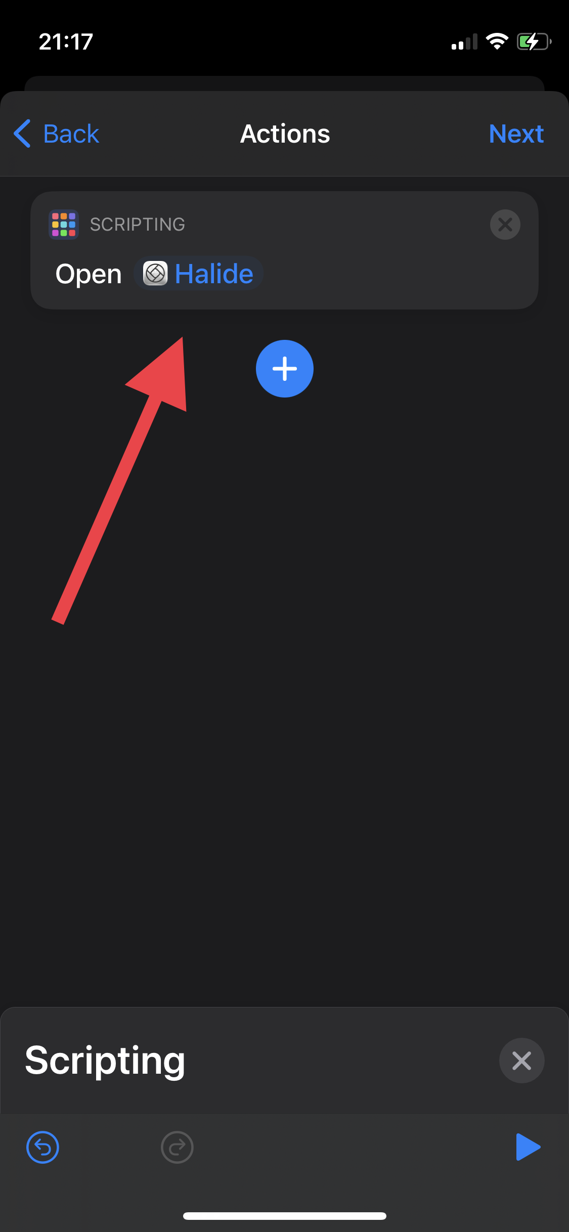 Select “Choose” and find the alternative default camera app. I chose Halide because it gives a lot of control, but any Camera app will work.