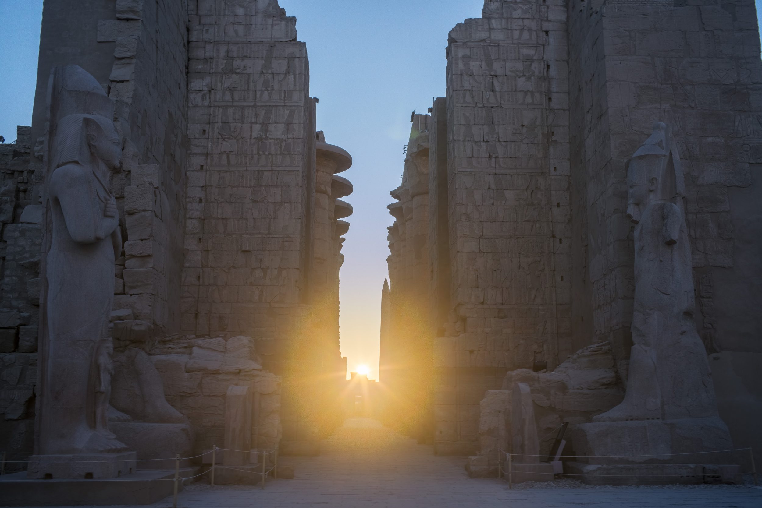 Karnak Temple in Luxor, Egypt was designed to align with the sunrise on the solstice, focusing light on a shrine to the sun god. Ancient Egypt's sprawling temple of Karnak was constructed in alignment with the winter solstice at Luxor more than 4,000 years ago. 