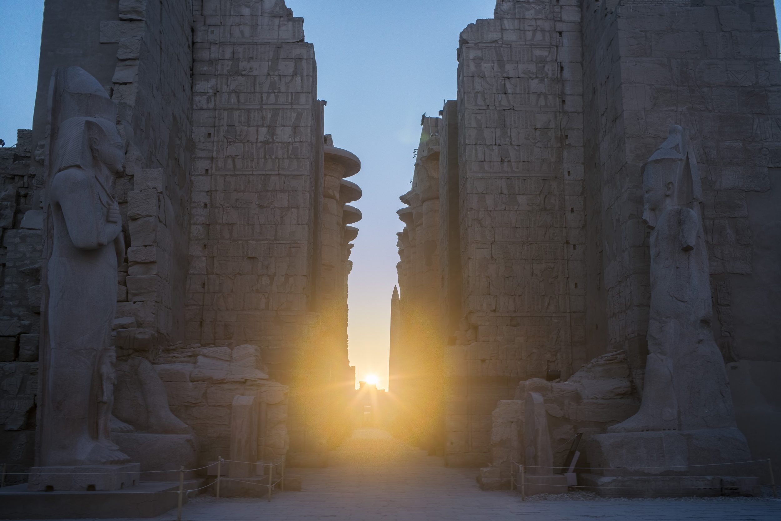 Karnak Temple in Luxor, Egypt was designed to align with the sunrise on the solstice, focusing light on a shrine to the sun god. Ancient Egypt's sprawling temple of Karnak was constructed in alignment with the winter solstice at Luxor more than 4,000 years ago.