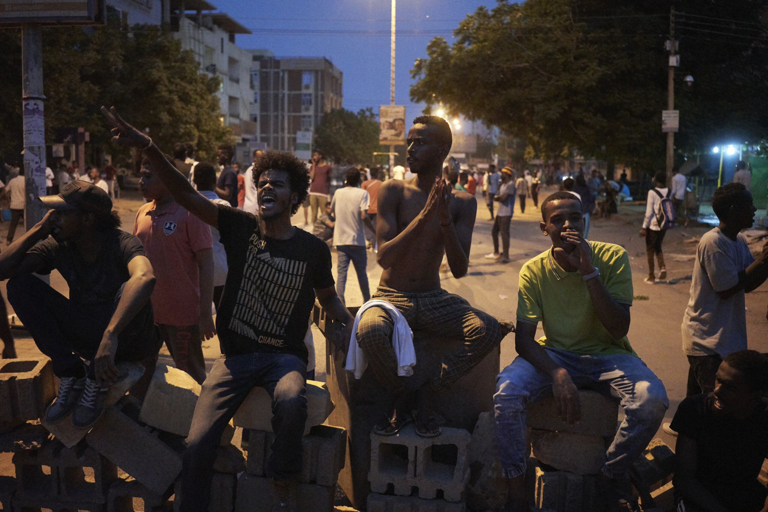 Protesters set up barricades to prevent security forces trucks from attacking