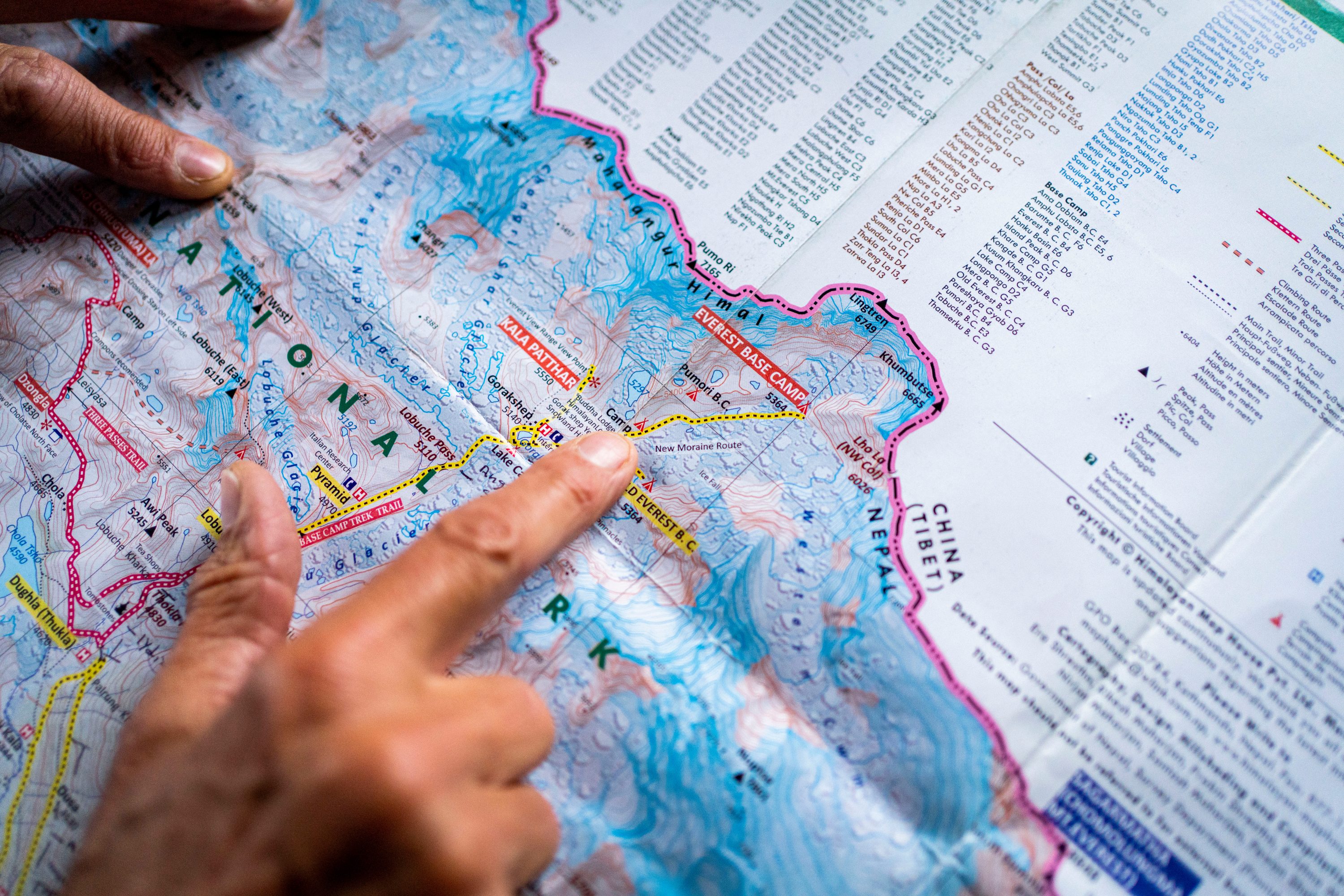 A map can help find the best places for adventure to photograph. 