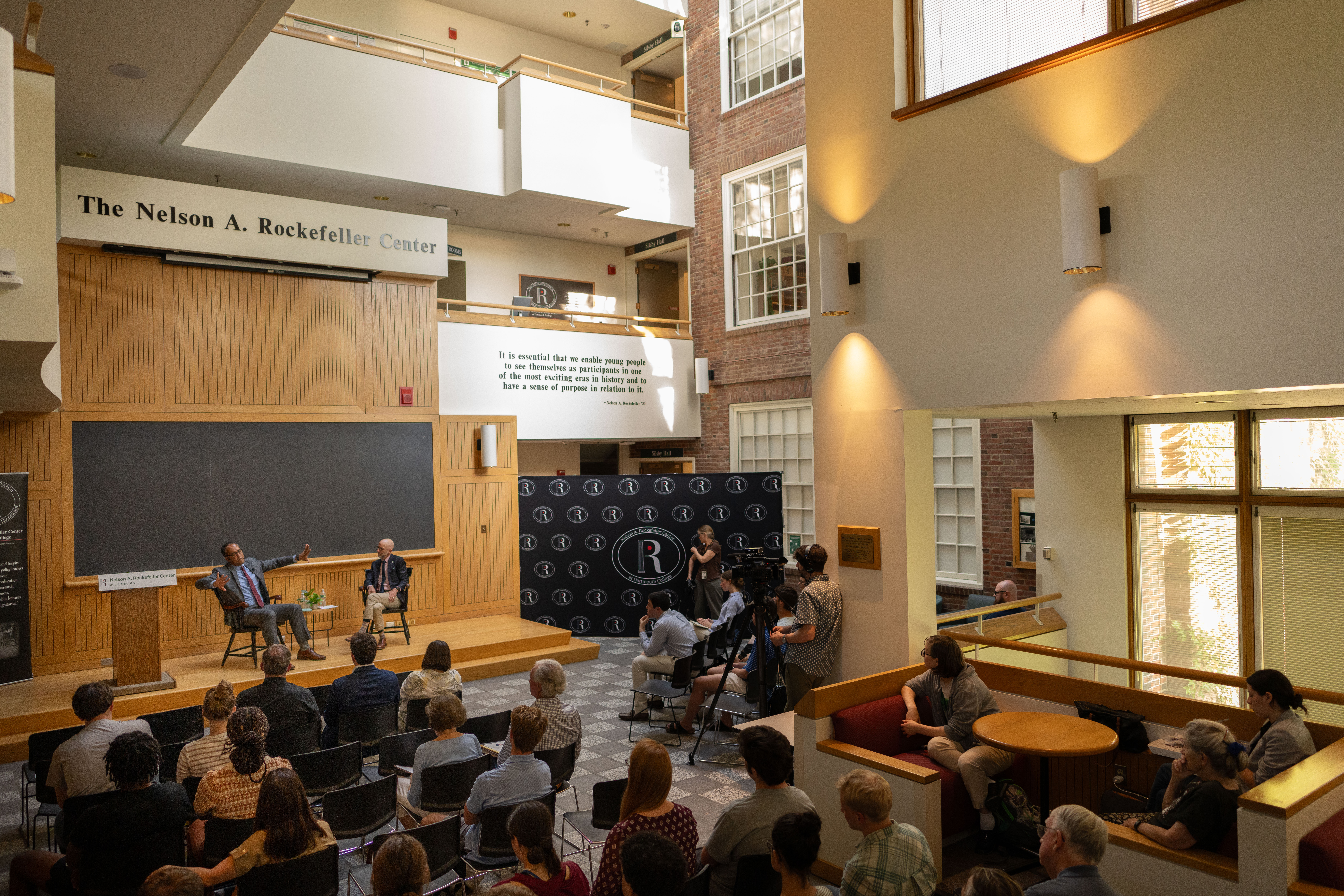Will Hurd takes questions after a talk at the Rockefeller Center at Dartmouth College