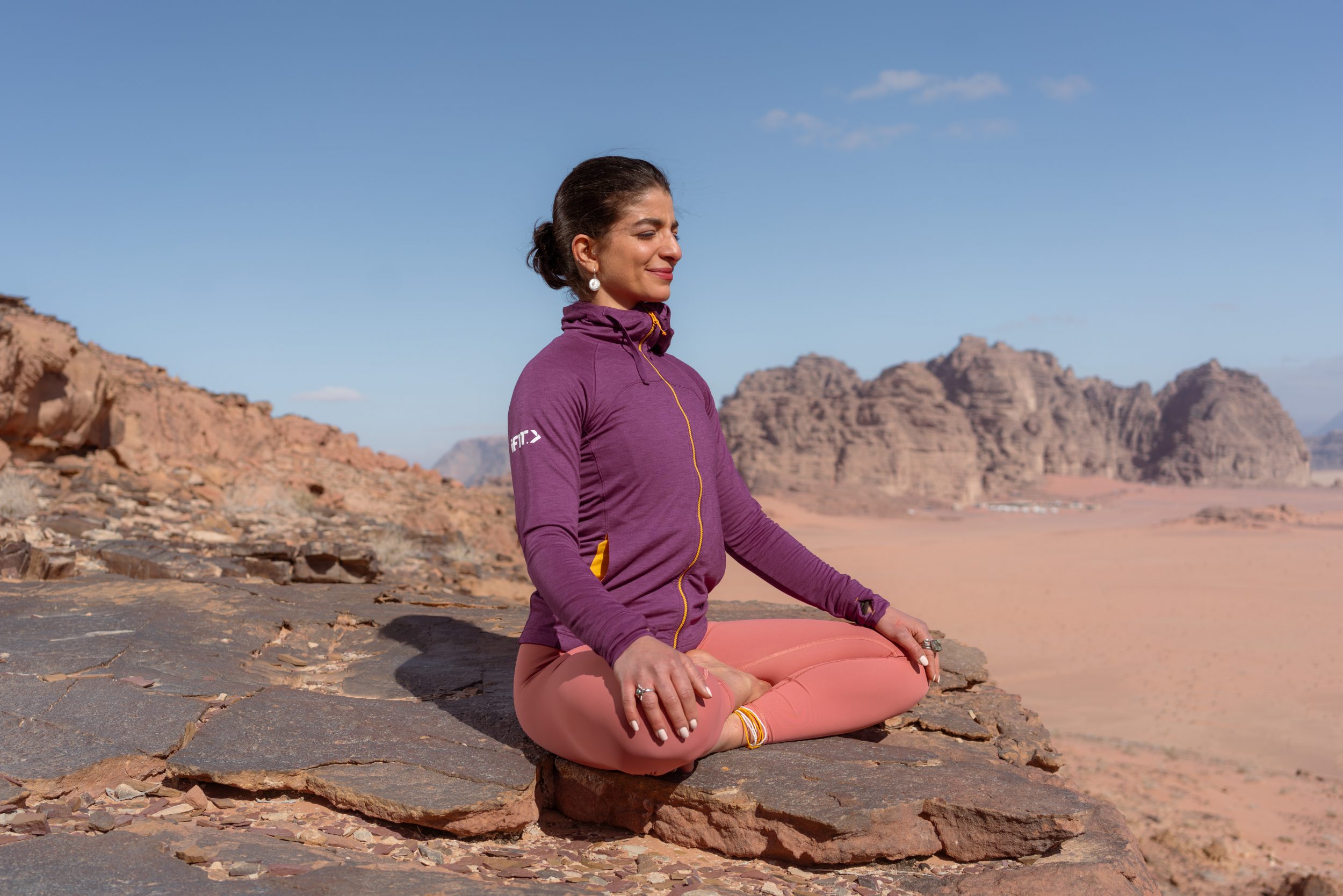 Portrait of yoga instructor Zein Salti for @iFit in the Wadi Rum Desert, Jordan. @zenergie