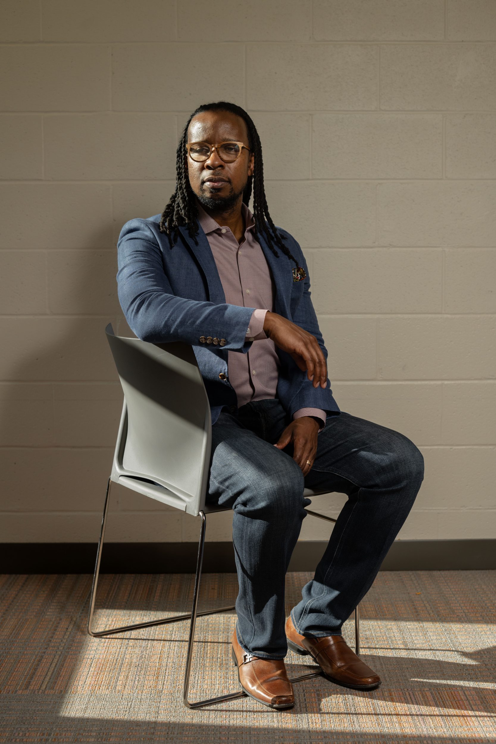 Portrait of Boston academic and writer, Ibram Xolani Kendi.
