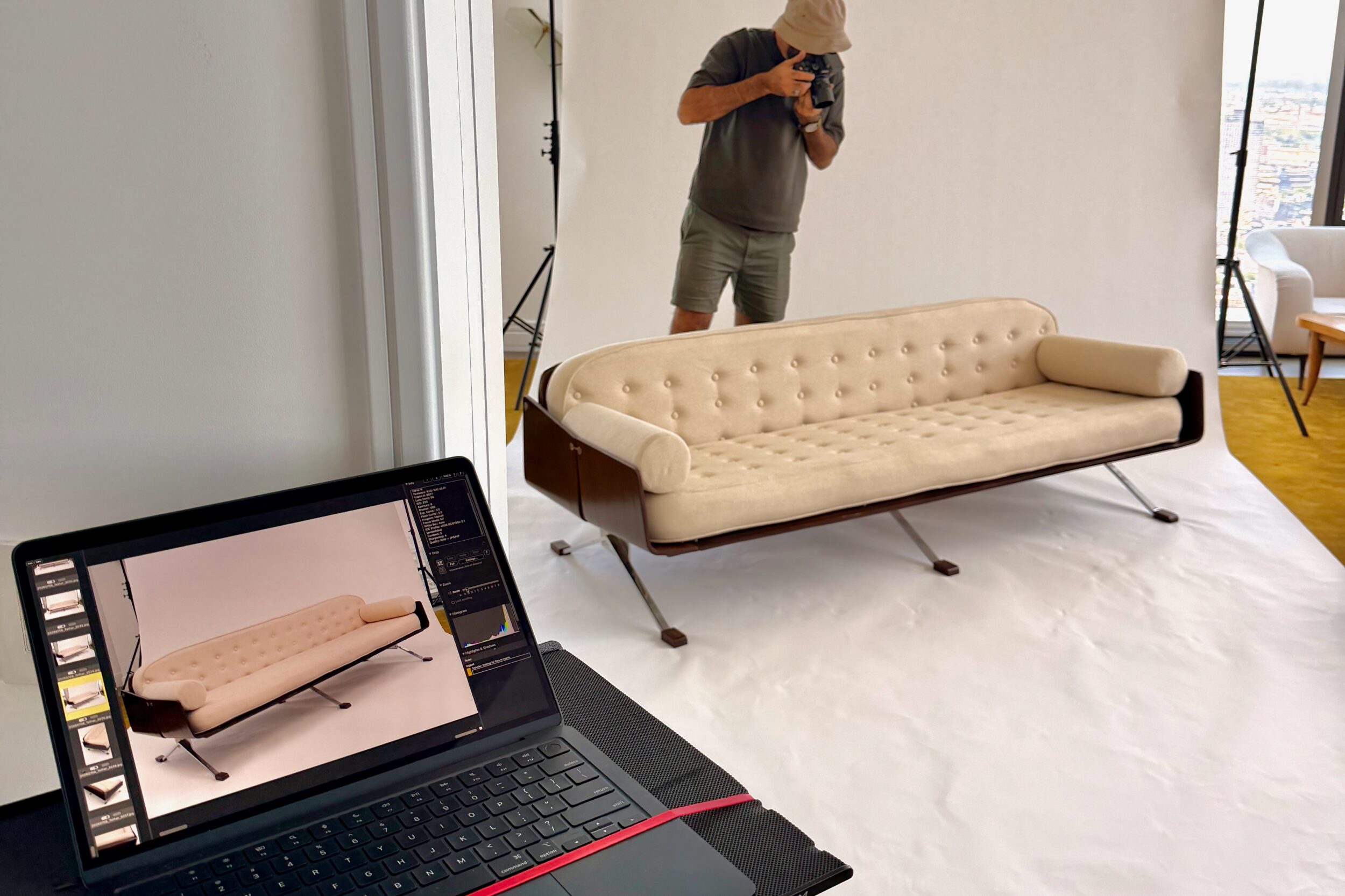 An example of shooting wireless at a commercial photography shoot in New York City.
