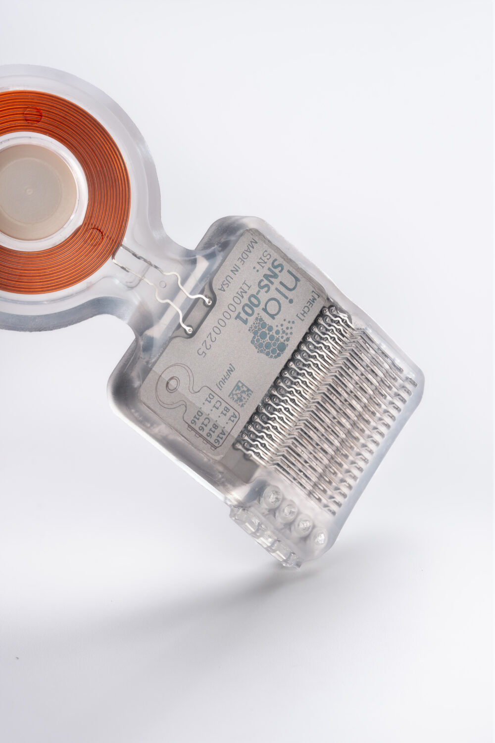 This is the core component of Nia Therapeutics' memory-restoring neural implant. Engineered to help those with traumatic brain injuries, the device uses artificial intelligence to monitor brain activity and deliver targeted electrical stimulation to improve memory formation.
