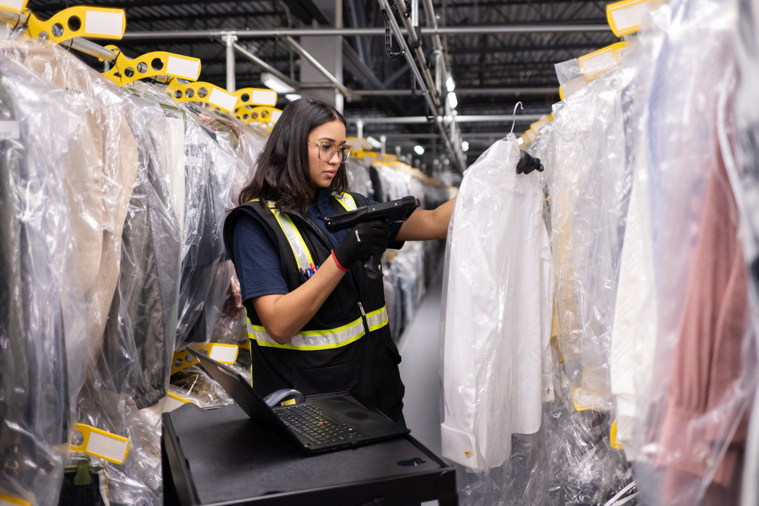 At DSV's Wayne, New Jersey, facility, specialized services for the fashion industry are a key offering.[1] This includes tasks such as quality control inspections and preparing garments for shipment to retail stores and directly to consumers.