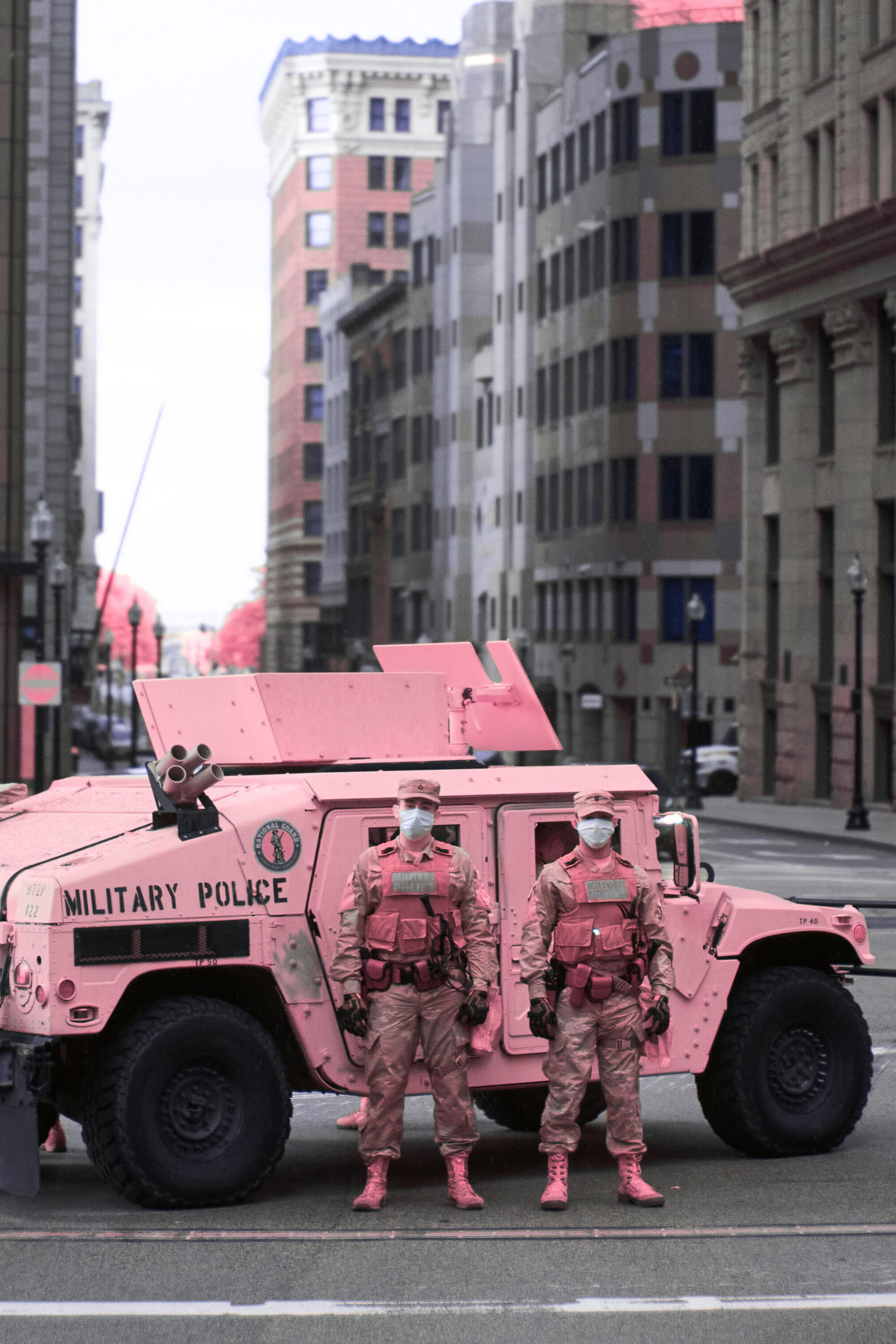Documentary photography of military and police deployed during protests by Boston photographer David Degner