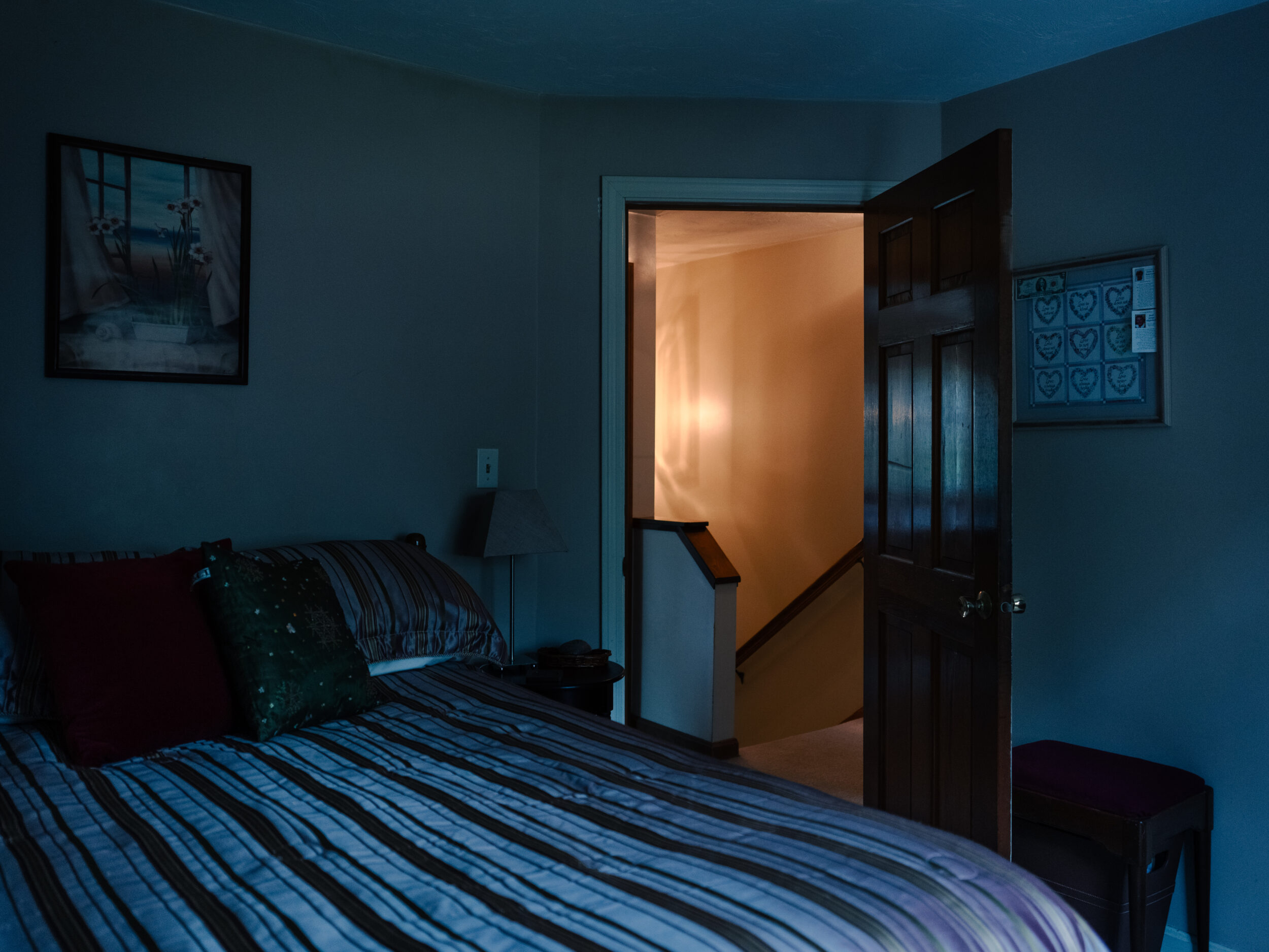 Bryan Hogan's bedroom at the family home in Wareham, MA. His mother Jan said he always kept his room clean and neat. Bryan has been missing for more than four years, and his parents have stayed in the house rather than downsizing in case he comes home.